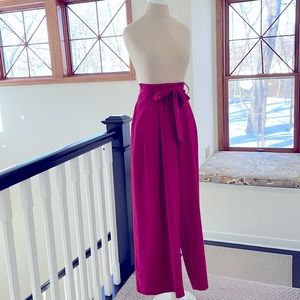 Flying Tomato Wide Leg, Sash Belt Pants.  Raspberry Pink, Sz Sml